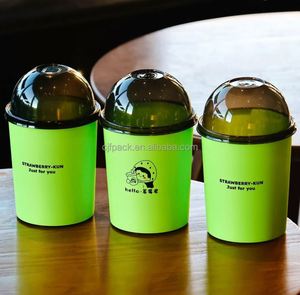 Factory Customized Disposable Plastic PP <b>Cups</b> 500ml 90mm Diameter Rainbow Purple Black Milk Bubble Tea <b>Cold</b> Drinks - Product Image 1