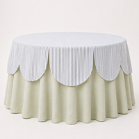 Nappe ronde festonnée à rayures pour mariage, baby shower, fête en plein air – Vente en gros