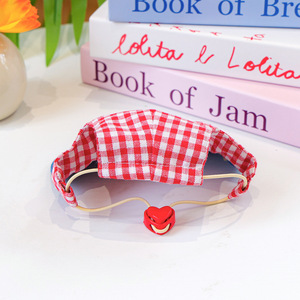 Perros, gatos, perros pequeños, cachorros, accesorios bonitos, informales, elegantes, románticos, lindos, sombrero para el sol a cuadros rojos - Product Image 4