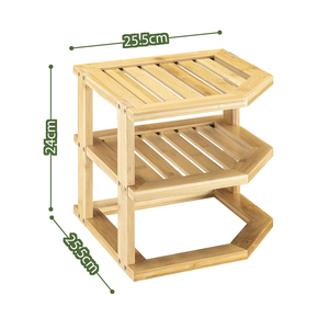 Dễ dàng lắp ráp tre tấm giá tổ chức <span class=keywords><strong>3</strong></span> <span class=keywords><strong>Tier</strong></span> gia vị giá đa năng bếp góc giá cho truy cập hàng đầu hoặc tủ - Product Image 4