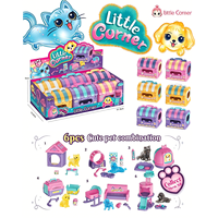 Mini maisonnette d'animaux de compagnie en plastique, style Pop Art, pour collection de bureau, capsule d'angle, paquet surprise, cadeau promotionnel, boîte mystère à déballer