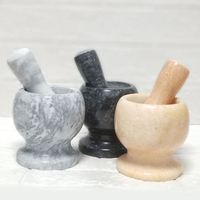 Ensemble mortier et pilon en marbre naturel pour la cuisine, outils pour broyer les herbes et les épices, vente en gros