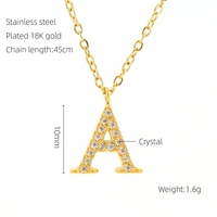 Collar de Letras de Zirconia para Niños, Chapado en Oro de 18k, de Acero Inoxidable, a la Moda, Venta al por Mayor de Fábrica, Resistente al Agua, Regalo para Fiestas