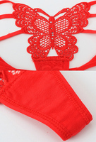 Strings Papillon en Dentelle Broderie Femmes G Strings Sexy Transparent Culottes G-String Pas Cher