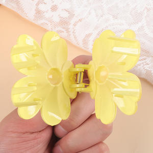 Yjl Hot Selling Kleurrijke Mode Bloem 7.5Cm Plastic Klauw Clip Verse Prachtige Meisjes Clip Custom Hoge Kwaliteit Haarclip - Product Image 4