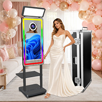 Miroir Magique Photobooth Prix Usine avec Plateau d'Imprimante, Cadre LED, Écran Tactile 21,5 Pouces, Machine Photobooth Selfie