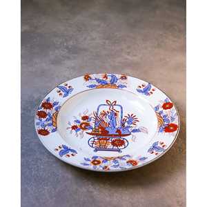 Deep Dish Restaurant <b>Plates</b> Light Blue and Orange Flowers Vase Pattern Customizable ABS <b>Steak</b> and Fruit Platters for Hotels - Product Image 5