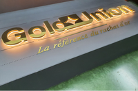 Lettres en métal rétroéclairées Popula, lettres en métal imperméables, lettres en métal à effet halo, lettres 3D LED rétroéclairées pour bâtiments