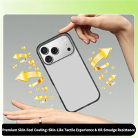 Coque rigide en acrylique durable avec finition effet peau, protection pour iPhone 17 16 15 Pro Max, style frais et personnalisable