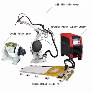标准焊接工作站焊接机器人ABB IRB1410，带Megmeet电源CM350和CNGBS机器人定位器，用于焊接