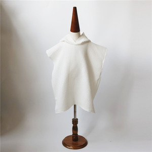 100% <span class=keywords><strong>cotone</strong></span> Waffle tessuto bambino con cappuccio Ultra assorbente morbido <span class=keywords><strong>accappatoio</strong></span> neonato tinta unita - Product Image 5