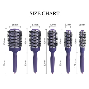 <span class=keywords><strong>Brosse</strong></span> à <span class=keywords><strong>cheveux</strong></span> professionnelle anti-dérapante TPR séchage par soufflage curling style thermique céramique poils de sanglier <span class=keywords><strong>Volume</strong></span> brillant pour salon - Product Image 6