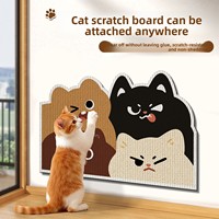 Griffoir mural en feutre pour chat, résistant à l'usure, anti-déchirure, poteau vertical, tampon de meulage des griffes de chat motif dessin animé