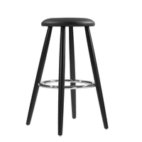 Tabourets de bar de restaurant modernes avec cadre en bois massif et repose-pieds rembourrés Meubles de bar de cuisine