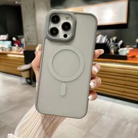Coque de téléphone magnétique effet métal pour iPhone 16 15 Pro Max 13 14 13, finition mate, antichoc, agréable au toucher
