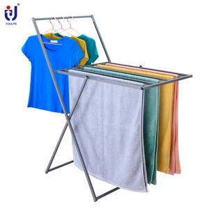 رف ملابس قابل للطي من الفولاذ المقاوم للصدأ 18 متر بسعر رخيص طبقات مزدوجة مع عجلات قماش قابل للتعديل لمساحة غرفة المعيشة - Product Image 2