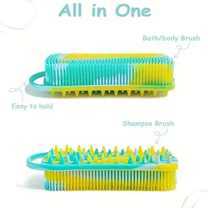 Zenidoo Brosse de Douche 2-en-1 en Silicone Alimentaire Double Face Douce pour Massage du Cuir Chevelu et Nettoyage Corporel Moussant - Product Image 5