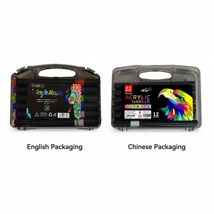 Lot de 48 Marqueurs Acryliques à Pointe Pinceau Souple, Séchage Rapide, Imperméables, pour Peinture Manuelle, <span class=keywords><strong>Graffiti</strong></span>, Bricolage, Stylo de Papeterie, Idéal Cadeau - Vente Flash - Product Image 3