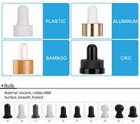 EU-Beauty 18/415 Pipette compte-gouttes en aluminium bouchon à vis compte-gouttes de sérum doré avec paille de verre gouttelette en plastique