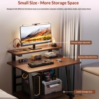 Bureau d'ordinateur de petite taille soigneusement sélectionné, table de chevet mobile en bois massif pour l'accueil d'un unité de système ou d'un poste de travail