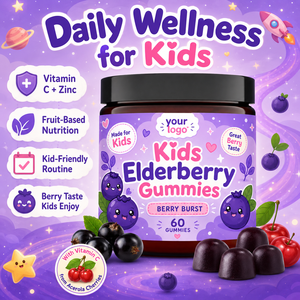 Gomitas Veganas de Saúco para Niños, Multivitamínicas de Alta Potencia, Marca Privada ODM, para la Energía y Bienestar de los Niños - Product Image 6