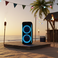 Altavoces Portátiles con Woofer de 6.5 Pulgadas, Micrófono Inalámbrico, 20 W, LED RGB, Control Remoto 5.0, Alimentación por Batería de 3600 mAh, Karaoke para Exteriores y Hogar