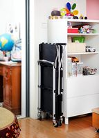 Chariot de service pliable à 3 niveaux Pack-N-Roll, plateforme OEM, capacité 150 lb, roues silencieuses, plastique, pour maison, bureau, restaurant, entrepôt