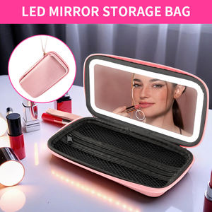 Boîte à miroirs cosmétiques de voyage de luxe Spot Goods-Compartiments de rangement cachés à LED 3 couleurs pour rouge à lèvres/argent/clés - Product Image 2