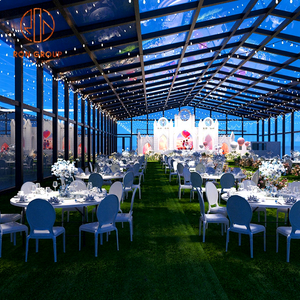 Muebles de Boda para Hotel de Lujo, Juego de Mesas y Sillas Plegables Redondas de Plástico Blanco para Banquetes, Bodas y Eventos al Aire Libre - Product Image 2