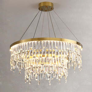 Candelabro Led de diseño moderno dorado, luces de techo colgantes, candelabro de cristal para comedor, sala de estar, Hotel - Product Image 3