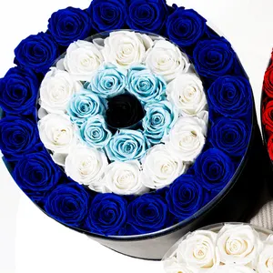Mẹ ngày Quà Tặng bảng Á hậu tự nhiên thực vĩnh cửu Rose Blue Flower Rose Evil Eyes bảo quản hoa