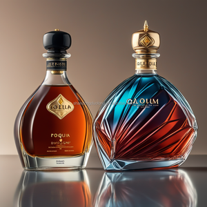 Bouteilles en verre Flint Premium 700ml/750ml pour Xo Brandy pour <span class=keywords><strong>Cognac</strong></span> Tequila Vodka Whisky <span class=keywords><strong>Rhum</strong></span> et autres alcools de liqueur Forme plate - Product Image 4