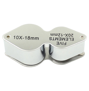 गहनों के लिए ग्लास ट्विन लेंस 10x 20x मैग्निफायर गहनों के लिए घनीफायरों के टिकटों के सिक्के घड़ियों मॉडल मैग्निफायर लाउप - Product Image 5