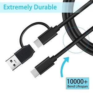 Syong Cáp USB 3.1V + 3.0V 2-in-1 tốc độ cao truyền dữ liệu nhanh chóng sạc Loại C để Loại C/USB Một nam cáp cho máy chiếu máy ảnh - Product Image 3