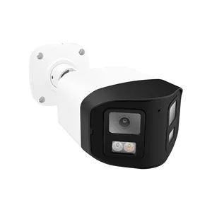 Cámara DE SEGURIDAD Paronamic para exteriores con cámara POE de doble lente de campo de visión ultraancho 180 para seguridad del hogar, audio bidireccional