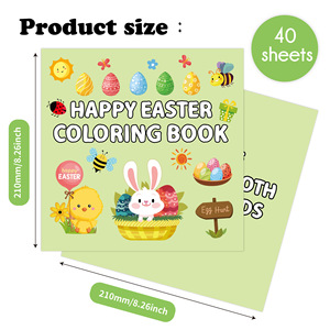 Livre de coloriage de Pâques personnalisé en gros de 40 pages pour enfants, reliure parfaite, livre de dessin mignon à motifs de dessins animés, livres de coloriage simples pour enfants - Product Image 3