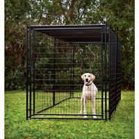 Robuster Großer Outdoor-Hundezwinger mit Geschweißtem Metallgitterdach Modernes Design Boxförmiger Hundelaufstall Tierkäfig für Große Haustiere