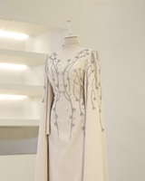 Robe de soirée élégante rouge pour l'Aïd 2026, tempérament perlé, broderie à la main, mode, fête, Ramadan, femmes musulmanes, belle robe de soirée