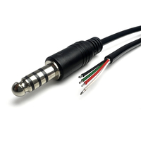 Cable Espiralizado Personalizado U-174, Conector de Aviación de 4 Polos a 4 Cables Desnudos Estañados para Auriculares de Aviación de 7.1mm, Auriculares de Helicóptero