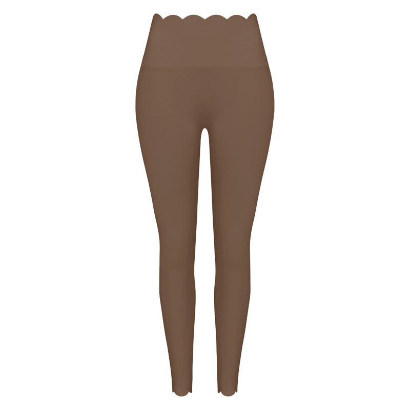 Pantalon marron truffe (bordure en dentelle)