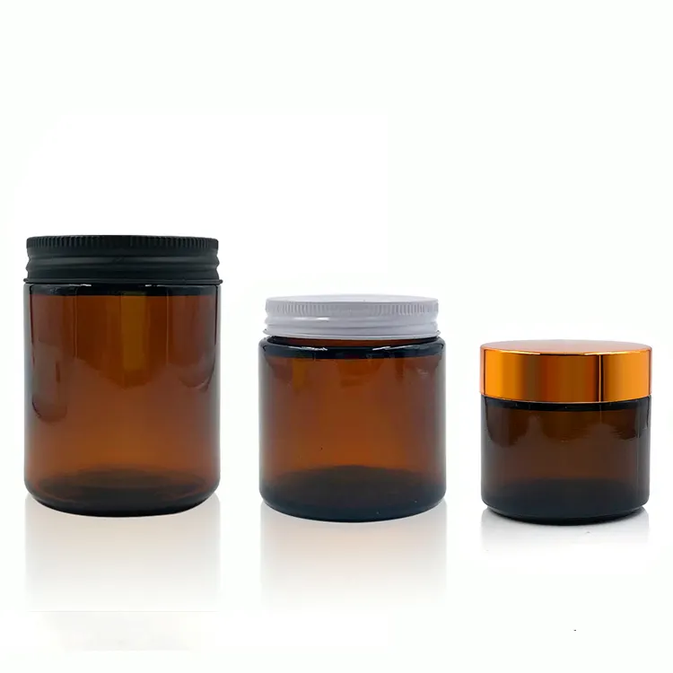 Benutzer definierte Amber Blue Clear Face Körper lotion Glas Kosmetik creme Glas 10g 2oz 4 oz 8oz für Kosmetik behälter mit Deckel