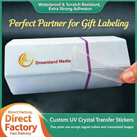 Etiqueta de Cristal con Transferencia UV, Adhesivo Personalizado para Cajas y Vasos, Impresión por Estampado en Caliente, Autoadhesivo Transparente