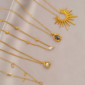 Romantique à la mode en acier inoxydable plaqué or Ins Style Valentine opale coquille collier de perles nouvelle mode pendentif bijoux - Product Image 4