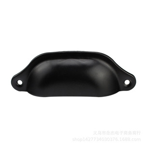 Ba74 <b>Black</b> Oval Cabinet Handle 97mm Long 83mm Hole Spacing Drawer Wardrobe Furniture Handle - Product Image 5