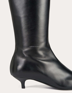 Bottes hautes modernes et élégantes en cuir de veau croco TOTEME 60mm à talon compensé Bottes hautes à enfiler pour filles Bottes hautes en cuir pour femmes - Product Image 6