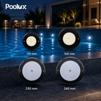 Projecteur LED RGB pour piscine IP68 316SS DC12V, rond, mural, plat, submersible