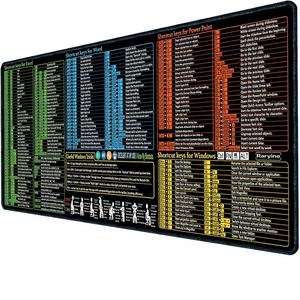 Tapis de souris en caoutchouc personnalisé pour <span class=keywords><strong>Excel</strong></span>/<span class=keywords><strong>Word</strong></span>/PowerPoint/<span class=keywords><strong>Windows</strong></span>, antidérapant, imperméable, grand tapis de bureau pour jeux, 200 raccourcis clavier - Product Image 1