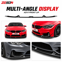 ZESON Serat Karbon Asli AD V1 Style Front Bumper Lip Splitter untuk BMW M3 F80 M4 F82 F83 Competition 2014-2018