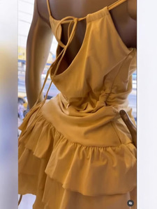 <span class=keywords><strong>Vestido</strong></span> de Mujer Liso en 3 Colores, <span class=keywords><strong>Vestido</strong></span> Mini con Flores 3D, <span class=keywords><strong>Dobladillo</strong></span> con Volantes, Tallas Grandes, <span class=keywords><strong>Vestido</strong></span> Casual S-2XL - Product Image 4