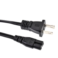 Cable de Alimentación Polarizado de 2 Puntas, 18AWG, NEMA 1-15P a C7 (Figura 8), Cable de Repuesto de 2 Ranuras, 6 pies, para Computadora, TV, PS4